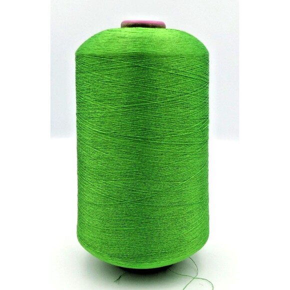 Burke Mills VTG 80s Brt Poly Kelly Green Embroidery Thread Cone  135/2 645Grs - Picture 1 of 3